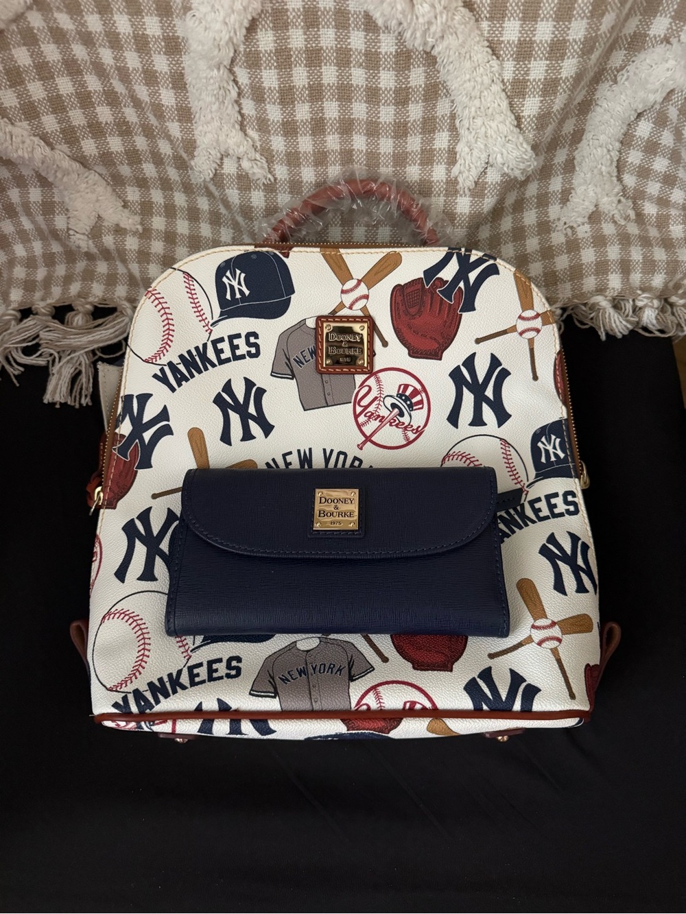 Dooney & Bourke New York Yankees  Backpack with Matching Navy Wallet